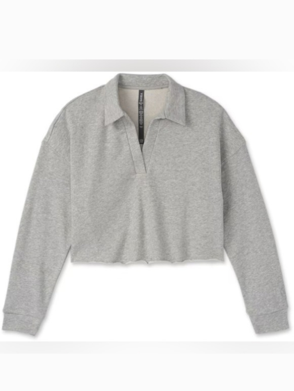 Vuori Sedona Cropped Polo Sweatshirt Heather Gray